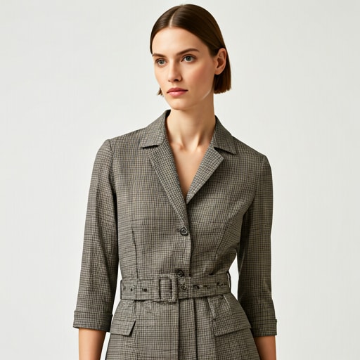 Model in long black coat
